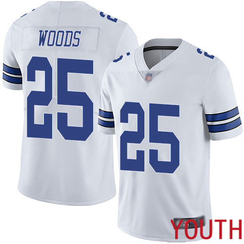 Youth Dallas Cowboys Limited White Xavier Woods Road #25 Vapor Untouchable NFL Jersey->dallas cowboys->NFL Jersey